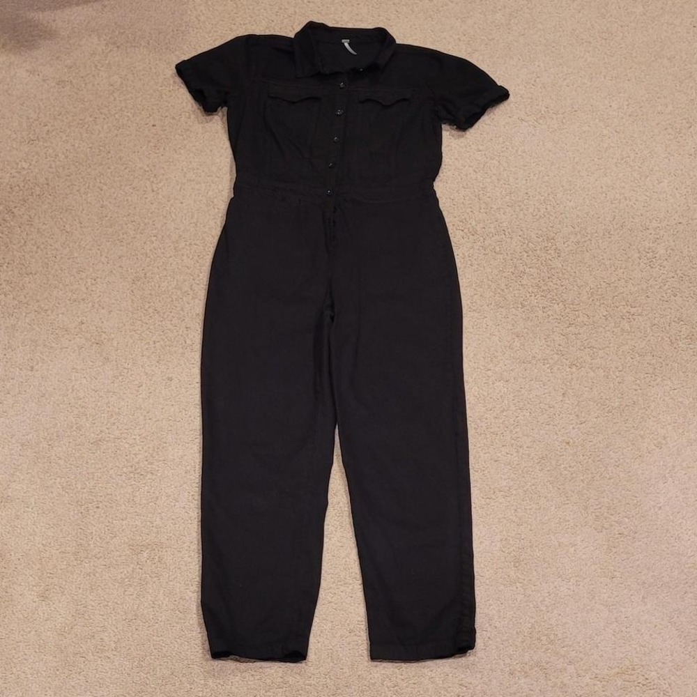 Young Fabulous Broke Women's Boiler Denim Utility Jumpsuit, Size L, Black - Picture 3 of 7